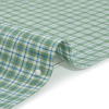 Grass Green, Blue and White Plaid Medium Weight Linen Woven - Detail | Mood Fabrics