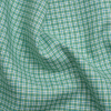 Grass Green, Blue and White Plaid Medium Weight Linen Woven | Mood Fabrics