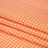 Orange, Yellow and White Plaid Medium Weight Linen Woven - Folded | Mood Fabrics