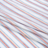 Baby Blue, Red and White Shadow Stripes Lightweight Linen Woven - Folded | Mood Fabrics