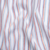 Baby Blue, Red and White Shadow Stripes Lightweight Linen Woven | Mood Fabrics