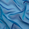 Adelaide Turquoise and Royal Blue Iridescent Chiffon-Like Silk Voile | Mood Fabrics