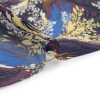Blue, Purple and Yellow Swirling Bouquets Silk Chiffon - Detail | Mood Fabrics