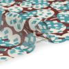 Teal, White and Burgundy Sprinkled Treats Silk Chiffon - Detail | Mood Fabrics