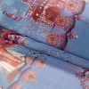Blue and Burnt Orange Vivid Traditions Silk Chiffon - Folded | Mood Fabrics