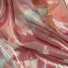 Magenta, Turquoise and Gold Abstract Silk Lame Chiffon | Mood Fabrics