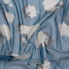 Blue, White and Black Floral Shadows Silk Tulle | Mood Fabrics
