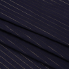 Famous Australian Designer Navy Cotton Voile with Metallic Gold Pinstripes - Folded | Mood Fabrics