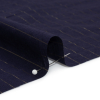 Famous Australian Designer Navy Cotton Voile with Metallic Gold Pinstripes - Detail | Mood Fabrics