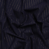 Famous Australian Designer Navy Cotton Voile with Metallic Gold Pinstripes | Mood Fabrics