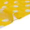 Famous Australian Designer Yellow and White Polka Dot Crinkled Silk Chiffon - Detail | Mood Fabrics