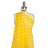 Famous Australian Designer Yellow and White Polka Dot Crinkled Silk Chiffon - Spiral | Mood Fabrics