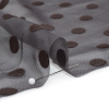Famous Australian Designer Charcoal Satin Burnout Polka Dots Polyester Chiffon - Detail | Mood Fabrics