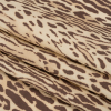 Famous Australian Designer Beige and Brown Animal Spots Silk Woven - Folded | Mood Fabrics