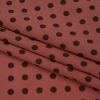 Famous Australian Designer Dark Pink and Chocolate Polka Dot Silk Crepe de Chine - Folded | Mood Fabrics