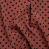 Famous Australian Designer Dark Pink and Chocolate Polka Dot Silk Crepe de Chine | Mood Fabrics