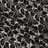 Famous Australian Designer Black and White Floral Rayon Crepe - Folded | Mood Fabrics