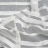 Famous Australian Designer White Sheer Stripes Polyester Woven | Mood Fabrics