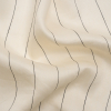 Famous Australian Designer Cream and Black Pinstripes Linen and Viscose Twill | Mood Fabrics