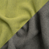 Italian Kiwi and Gray Brushed Wool Blend Double Cloth Twill Coating | Mood Fabrics