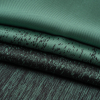 Sea Green and Metallic Black Striated Luxury Brocade - Folded | Mood Fabrics