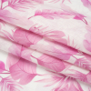 Pink and White Leaves Medium Weight Linen Woven - Folded | Mood Fabrics