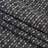 Charcoal, Pink and Blue Boucle Striped Acrylic Tweed - Folded | Mood Fabrics