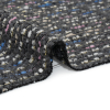 Charcoal, Pink and Blue Boucle Striped Acrylic Tweed - Detail | Mood Fabrics