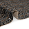 Beige, Tan and Black Glen Check Wool Blend Double Cloth Coating with Metallic Accents - Detail | Mood Fabrics