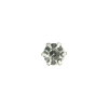 Crystal Rhinestone and Silver Metal Czech Button - 14L/9mm | Mood Fabrics