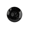 Black Floral Leaf Glass Shank Back Button - 36L/23mm - Detail | Mood Fabrics