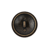 Old Brass Domed Metal Shank Back Button with Decorative Rim - 36L/23mm - Detail | Mood Fabrics