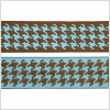 1.5 Brown/Turquoise French Jacquard Ribbon | Mood Fabrics
