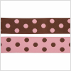 Brown/Pink French Jacquard Ribbon | Mood Fabrics