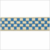 Cream/Blue French Jacquard Ribbon - Detail | Mood Fabrics