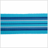 Aqua/White/Dark Blue Striped Grosgrain Ribbon | Mood Fabrics