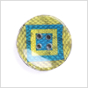 Sulphur Blue/Lime Snakeskin Button - 80L/50.8mm | Mood Fabrics