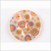 White Multi Orange Plastic Coat Button - 44L/28mm | Mood Fabrics