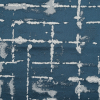 British Imported Navy Abstract Satin-Faced Jacquard - Detail | Mood Fabrics