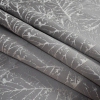 British Imported Slate Satin-Faced Jacquard with Overlapping Leaves - Folded | Mood Fabrics