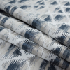 British Imported Indigo Geometric Jacquard - Folded | Mood Fabrics