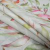 British Imported Magenta Watercolor Foliage Printed Cotton Canvas - Folded | Mood Fabrics