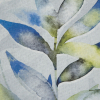 British Imported Sky Watercolor Foliage Printed Cotton Canvas - Detail | Mood Fabrics