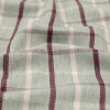 British Imported Mint Tattersall Check and Herringbone Woven - Detail | Mood Fabrics
