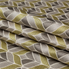 British Imported Zest Tri-Colored Geometric Petals Jacquard - Folded | Mood Fabrics