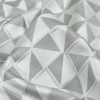 British Imported Silver Geometric Jacquard - Detail | Mood Fabrics