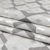 British Imported Graphite Geometric Jacquard - Folded | Mood Fabrics