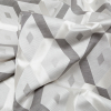 British Imported Graphite Geometric Jacquard - Detail | Mood Fabrics