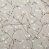 British Imported Linen Embroidered Branches Imitation Dupioni | Mood Fabrics