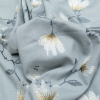British Imported Sky Floral Embroidered Imitation Dupioni - Detail | Mood Fabrics